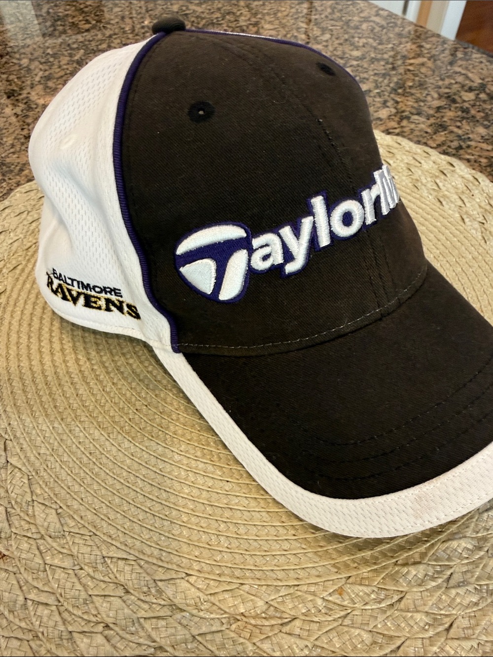 TaylorMade Black and White Baltimore Ravens Mesh Golf Hat